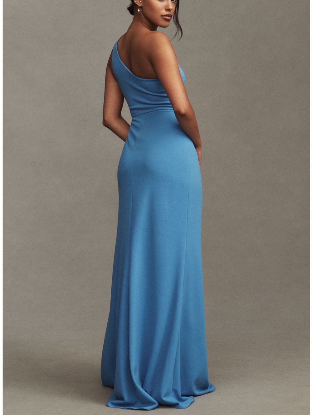BHLDN One-Shoulder Sky Blue Evening Gown
